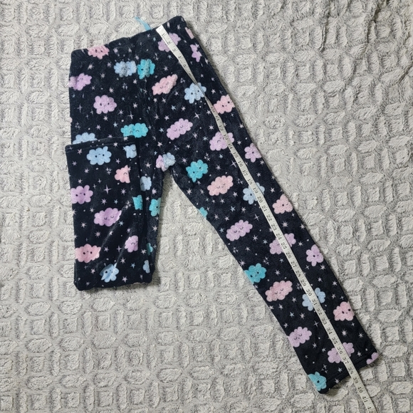 Cute Pastel Cloud Fuzzy Pajama Pants - High Waist - Women's Size XS - Picture 3 of 5